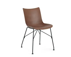 P/Wood Stol | Mörk bokfanér, Svart