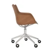 Q/Wood stol | Kromhjul och dyna | Dark Wood / Black