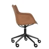 Q/Wood stol | Svarta hjul och dyna | Dark Wood / Black