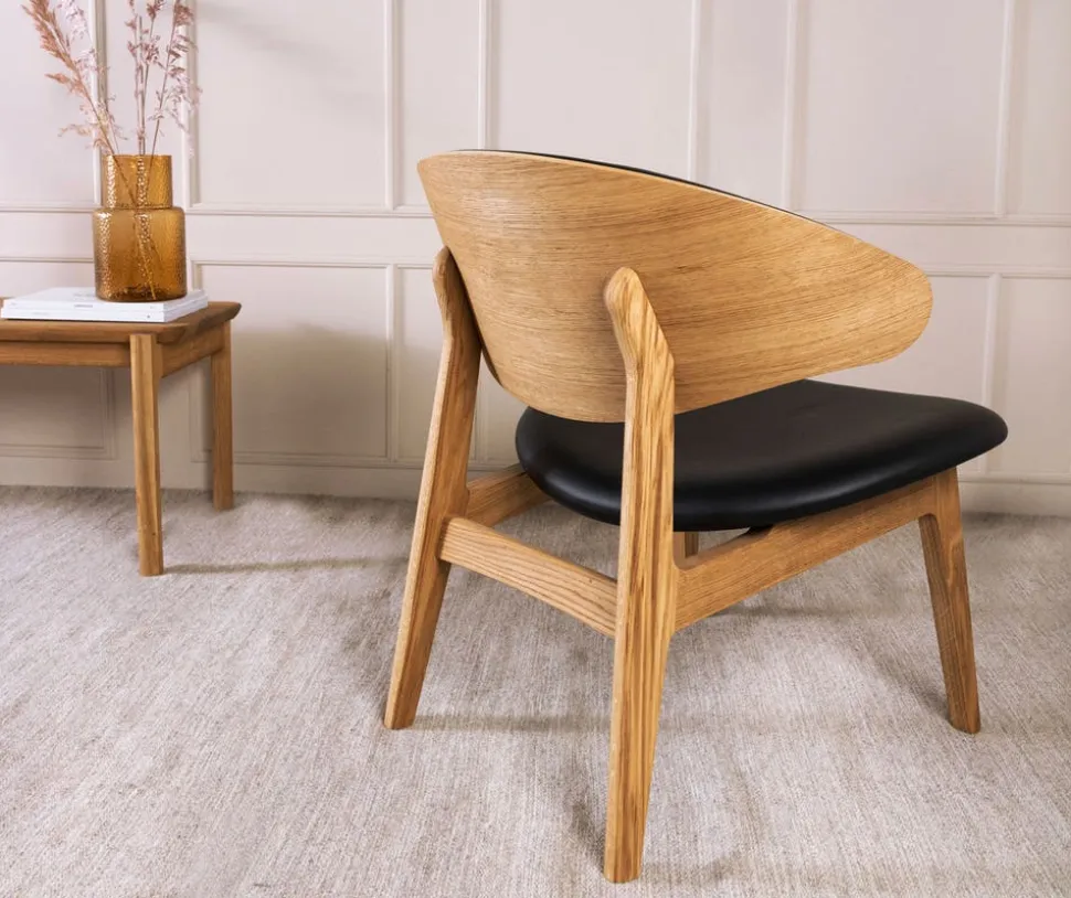 Ram Shell Lounge Chair | Trärygg | Läder