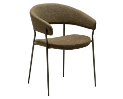 Reboot Karmstol | Dark Olive Bouclé/Antique Pewter
