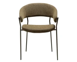 Reboot Karmstol | Dark Olive Bouclé/Antique Pewter