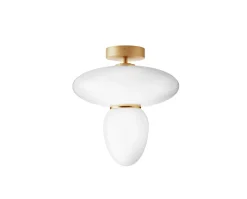 Rizzatto 42 Taklampa | Satin Brass/Opal