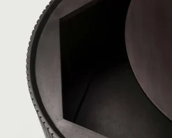Roller Max Soffbord Ø80 | Mörkbrun Mahogny