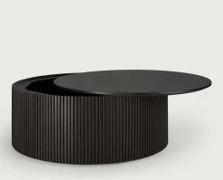 Roller Max Soffbord Ø80 | Mörkbrun Mahogny