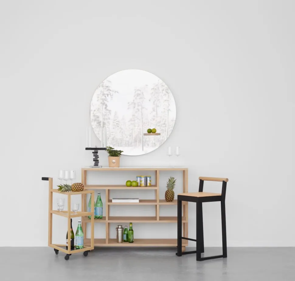 Show Hylla | Svart Ek, Carrara Marmor