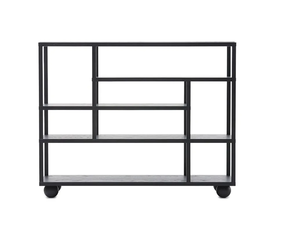 Show Hylla | Svart Ek, Carrara Marmor