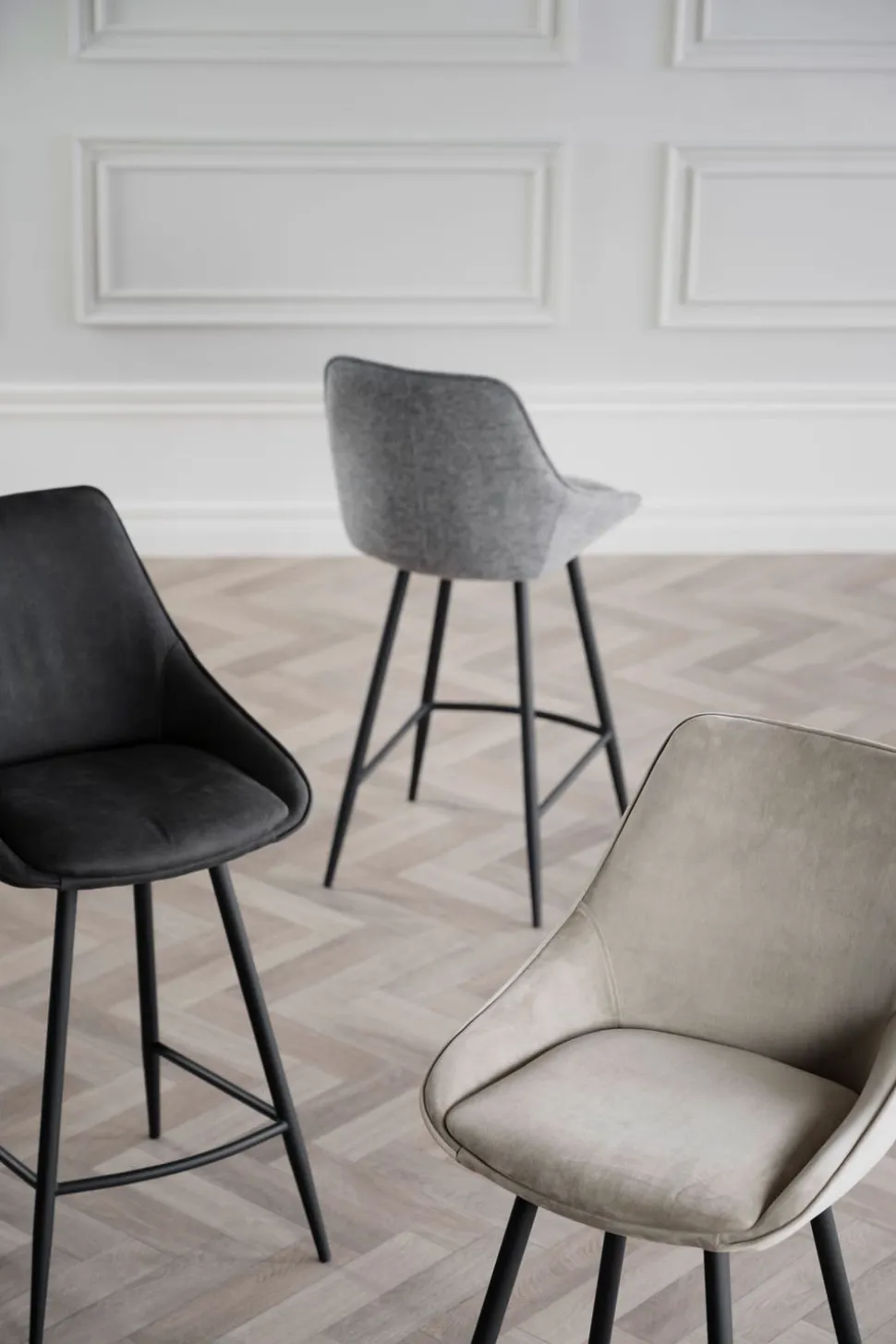 Sierra Barstol | Mörkgrått Microfibertyg