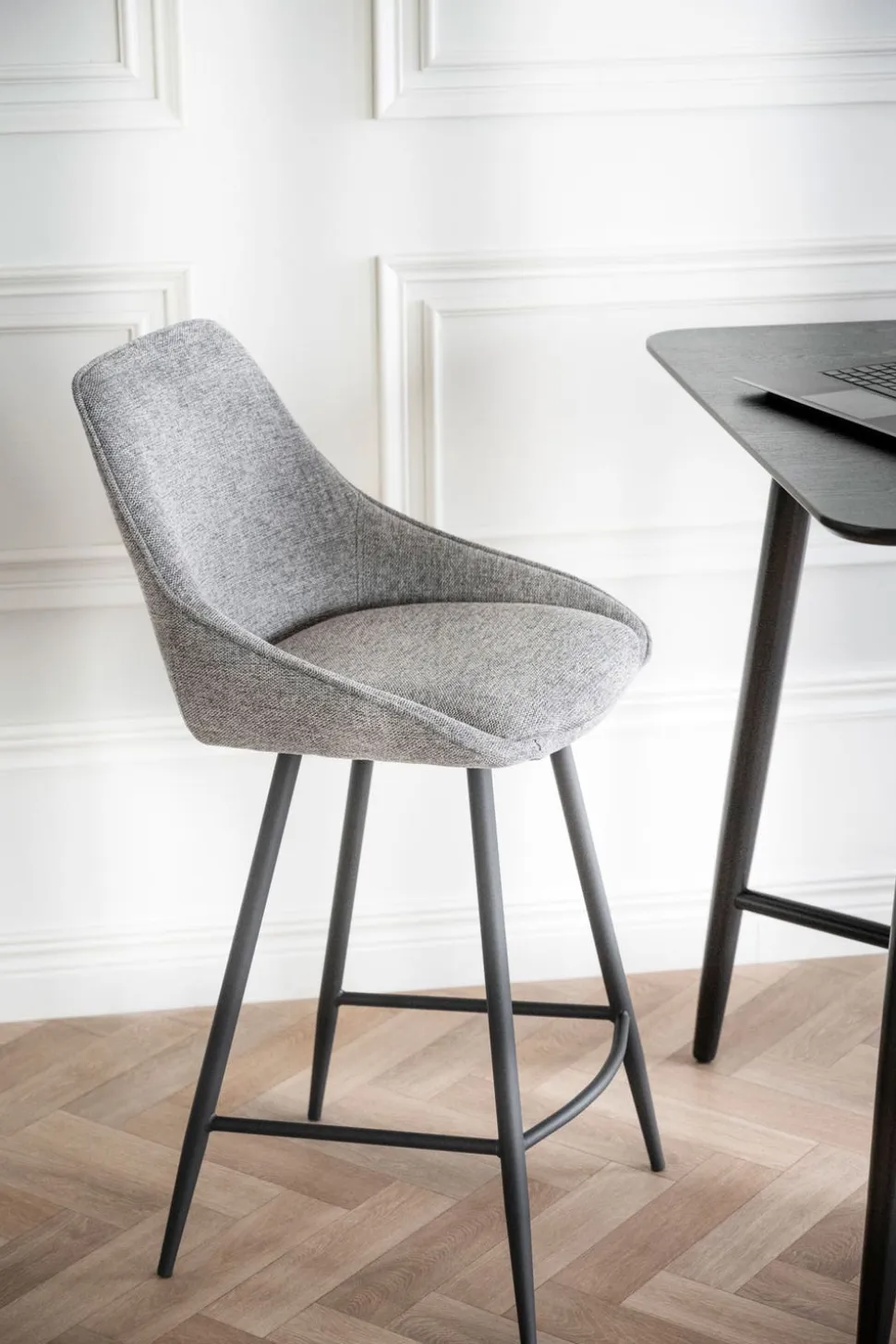 Sierra Barstol | Mörkgrått Microfibertyg