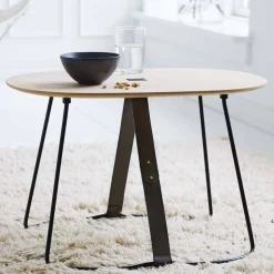 Sierra Sidobord Ask / Svart Läder