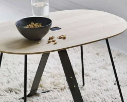 Sierra Sidobord Ask / Svart Läder
