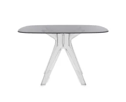 Sir Gìo matbord 120 Transparent | Rökgrå