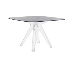 Sir Gìo matbord 120 Transparent | Rökgrå