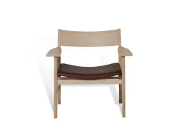 Siza Loungestol | Vitpigm. Ek/Mocca Läder