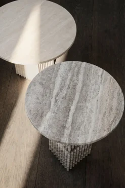 Soho Coffee Table Low | Silver Travertine