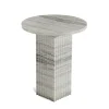 Soho Side Table High | Silver Travertine