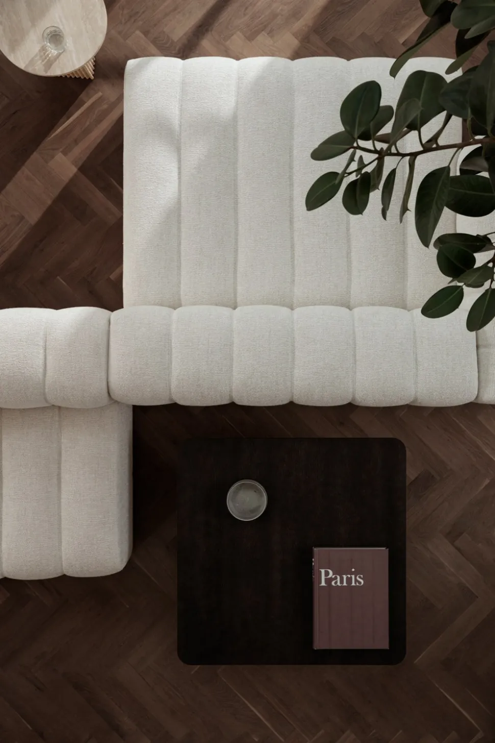 Soho Side Table High | Travertine