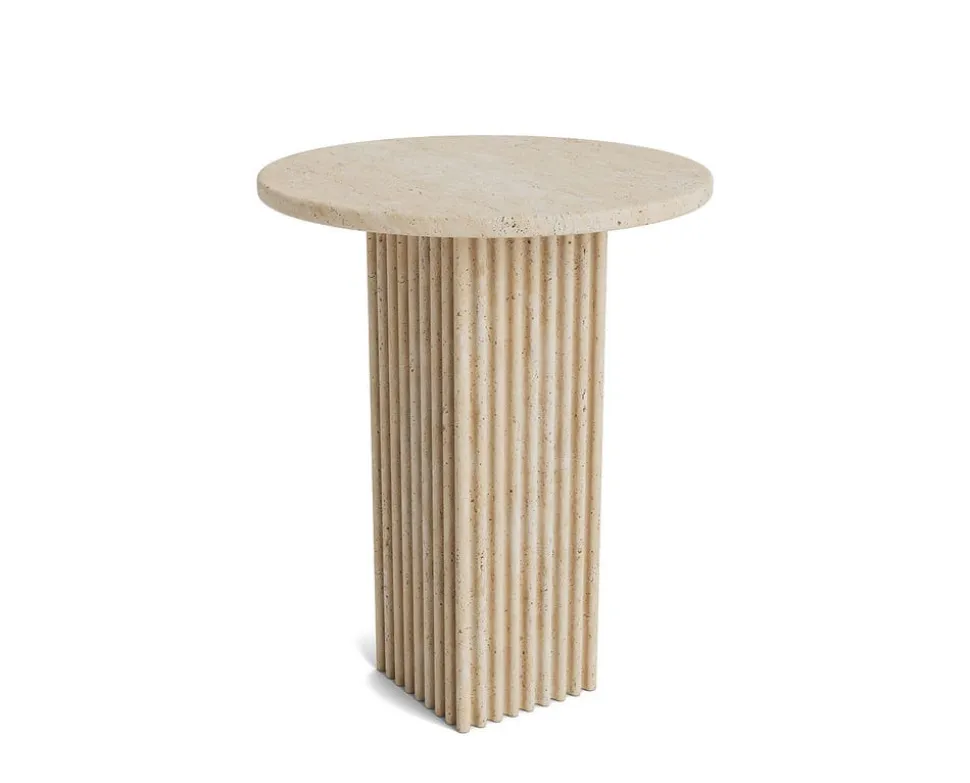 Soho Side Table High | Travertine