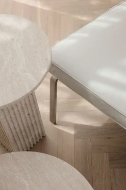 Soho Side Table High | Travertine