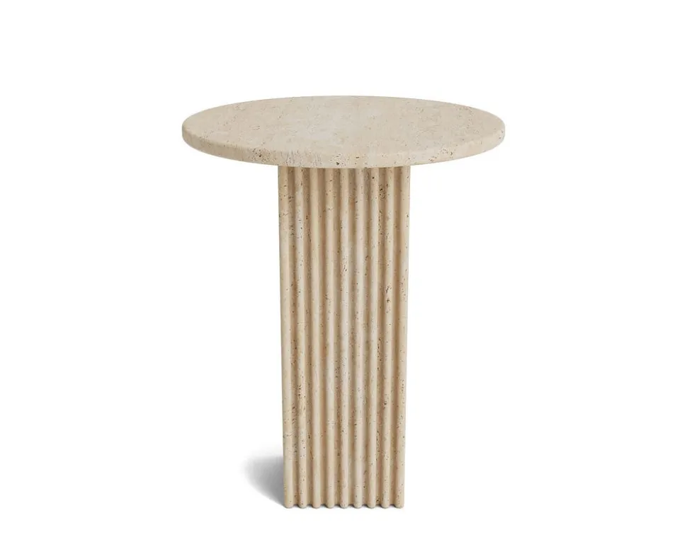 Soho Side Table High | Travertine