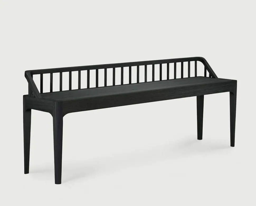 Spindle Bänk | Svartlackad Ek