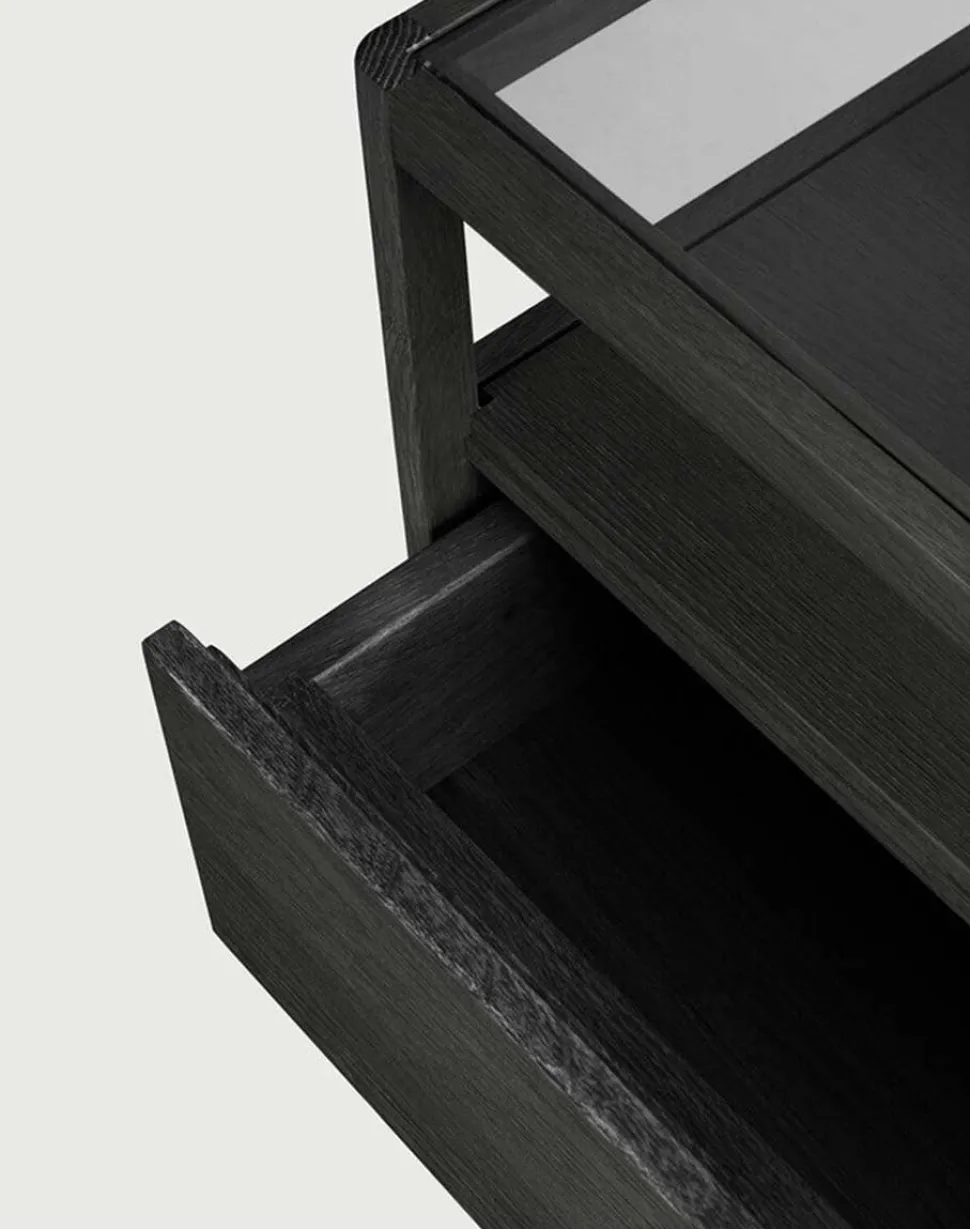 Spindle Sängbord | Svart Ek