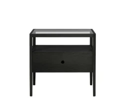 Spindle Sängbord | Svart Ek