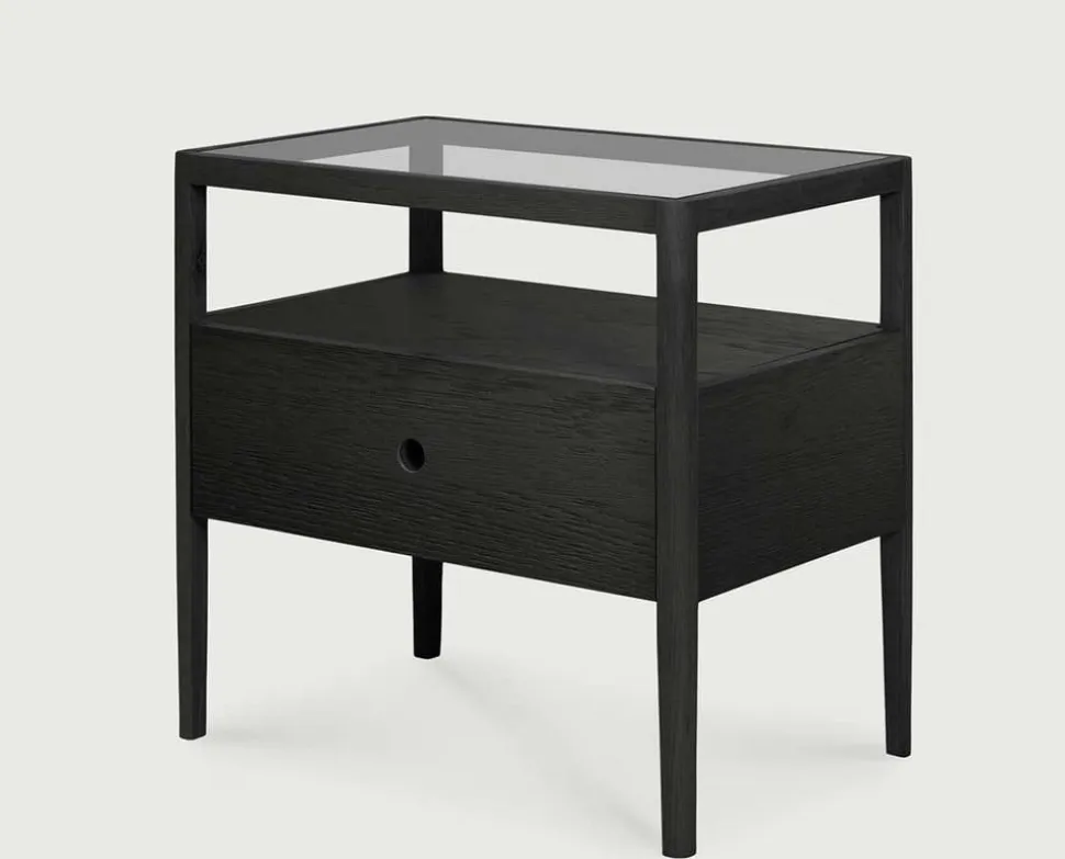 Spindle Sängbord | Svart Ek