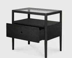 Spindle Sängbord | Svart Ek