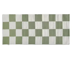 Square Gångmatta 80x200 Vit/Grön