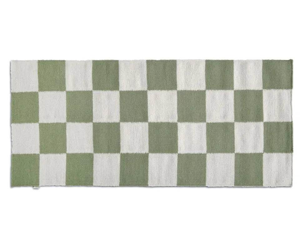 Square Gångmatta 80x200 Vit/Grön