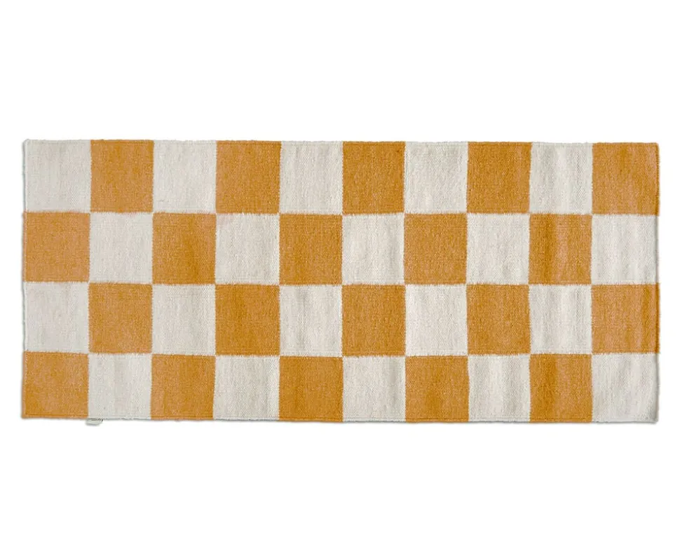 Square Gångmatta 80x200 Vit/Gul