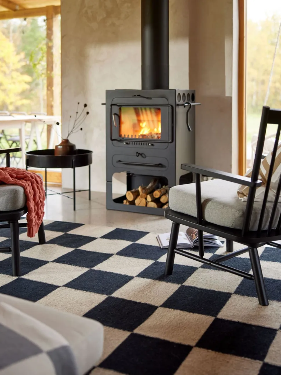 Square Matta 200x300 Svart/Natur