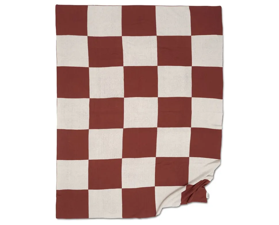 Square Pläd | Mörk Terracotta