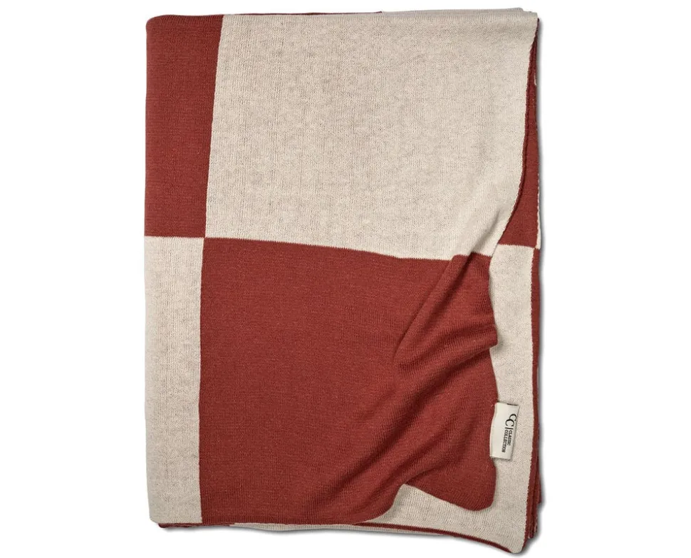 Square Pläd | Mörk Terracotta