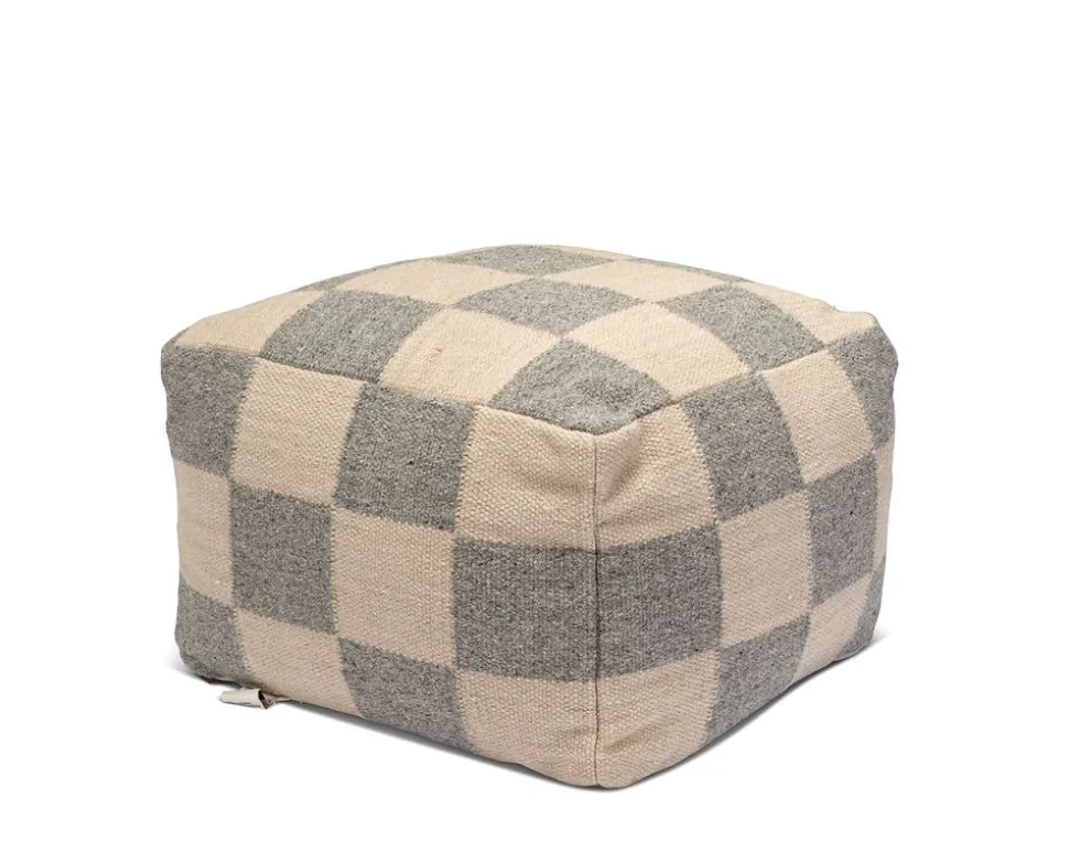 Square Puff | Grå/ Natur