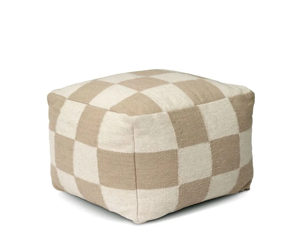 Square Puff | Vit/ Natur