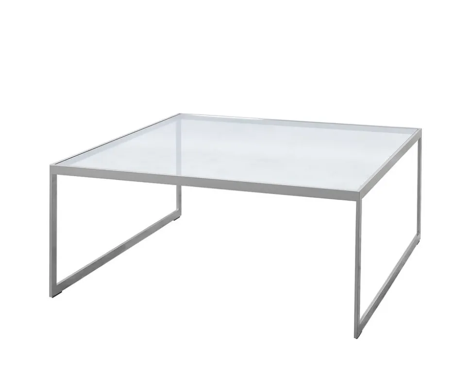 Square Soffbord 102 | SilverGrå/ Glas