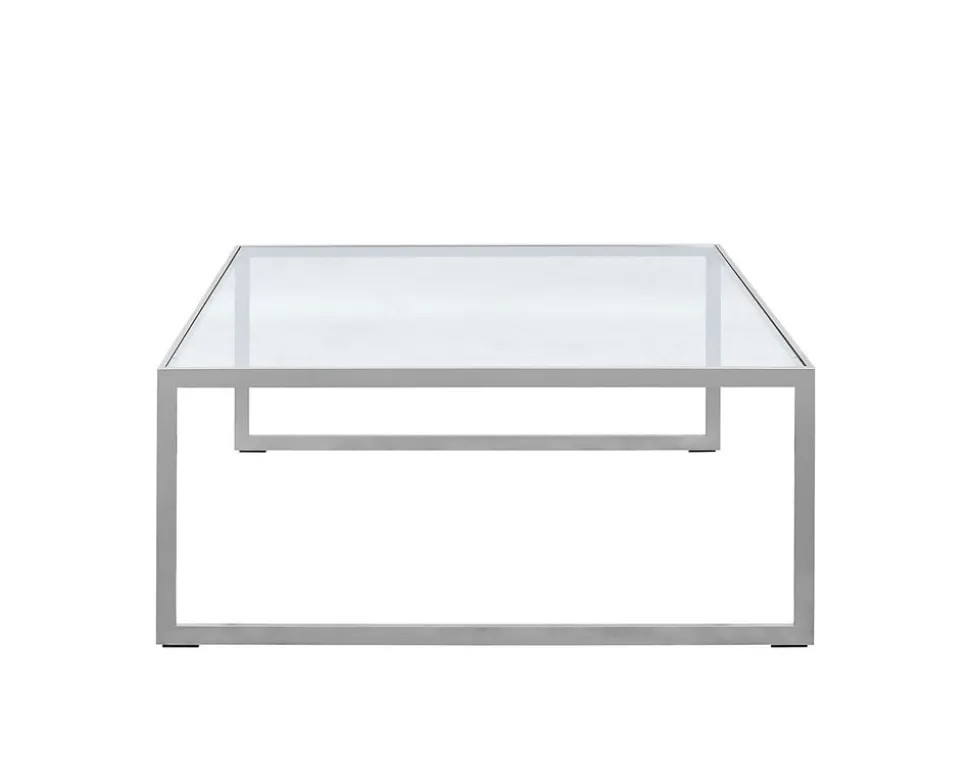 Square Soffbord 102 | SilverGrå/ Glas