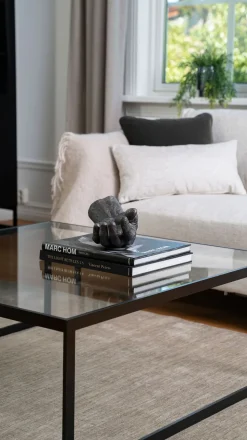 Square Soffbord 102 | Svart/ Glas