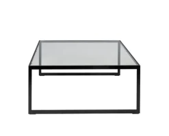 Square Soffbord 102 | Svart/ Glas