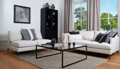 Square Soffbord 102 | Svart/ Glas