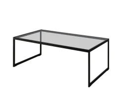 Square Soffbord 122 | Svart/ Glas