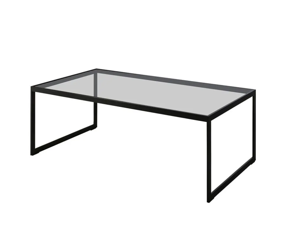 Square Soffbord 122 | Svart/ Glas