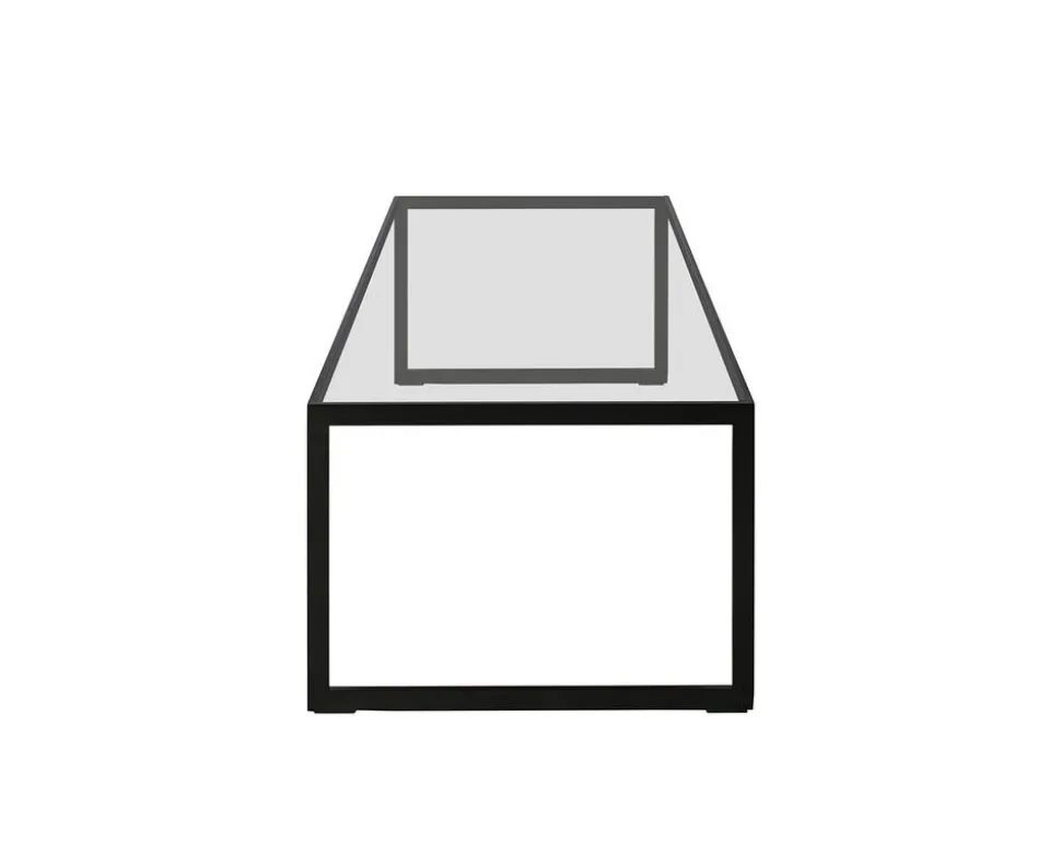 Square Soffbord 122 | Svart/ Glas