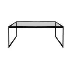 Square Soffbord 122 | Svart/ Glas