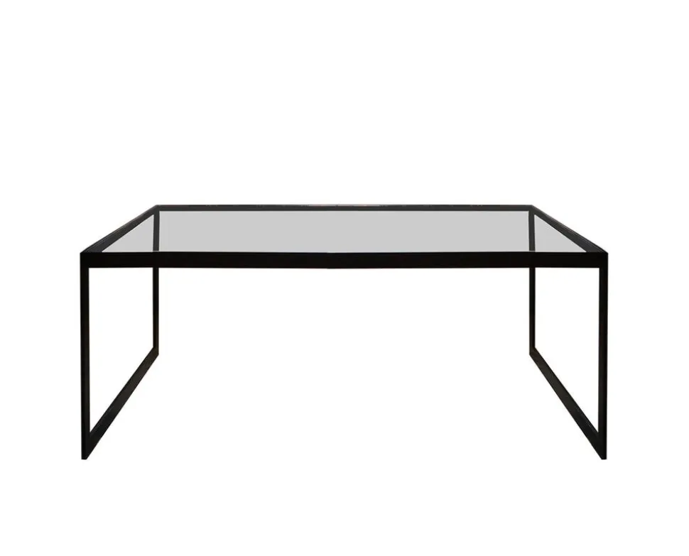 Square Soffbord 122 | Svart/ Glas