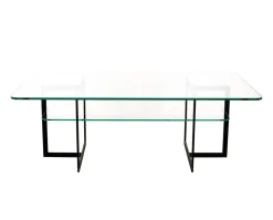 Square Soffbord | Svart/ Glas