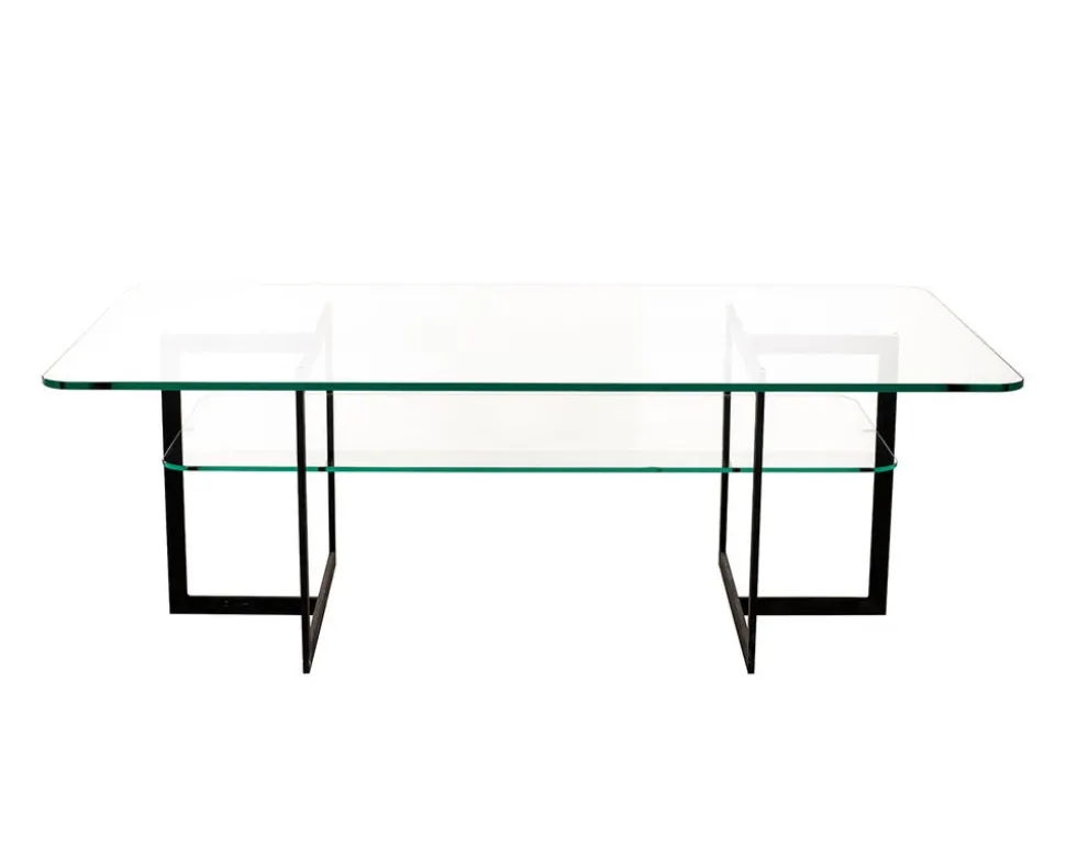 Square Soffbord | Svart/ Glas