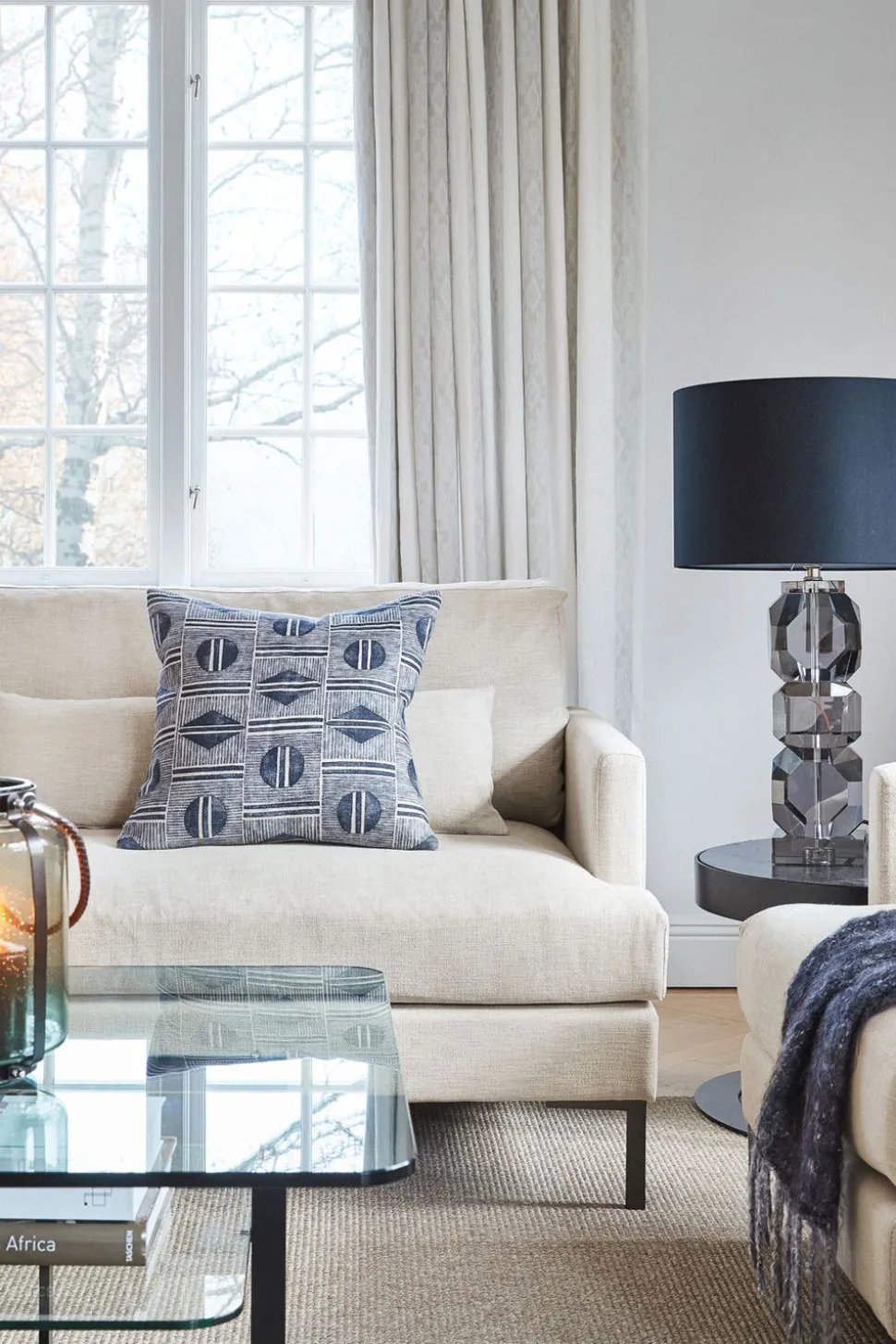 Square Soffbord | Svart/ Glas